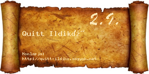 Quitt Ildikó névjegykártya
